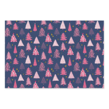 Motif d'arbre de Noël bleu et rose