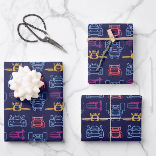 Feuille De Papier Cadeau Motif d'arrière-plan Batwheel™ Neon