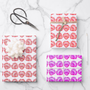 Feuille De Papier Cadeau Motif d'art cardiaque Abstrait
