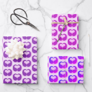 Feuille De Papier Cadeau Motif d'art cardiaque Abstrait moderne