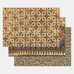 Feuille De Papier Cadeau Motif d'art Coffee Bean Batik