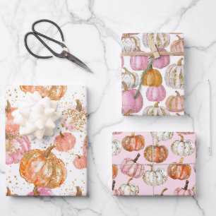 Feuille De Papier Cadeau Motif d'automne Citrouille aquarelle