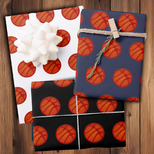 Feuille De Papier Cadeau Motif de balle de basket-ball Sports 