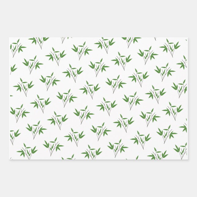 Feuille De Papier Cadeau Motif de bambou twig (Devant)