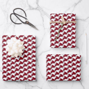 Feuille De Papier Cadeau Motif de base rouge et blanc