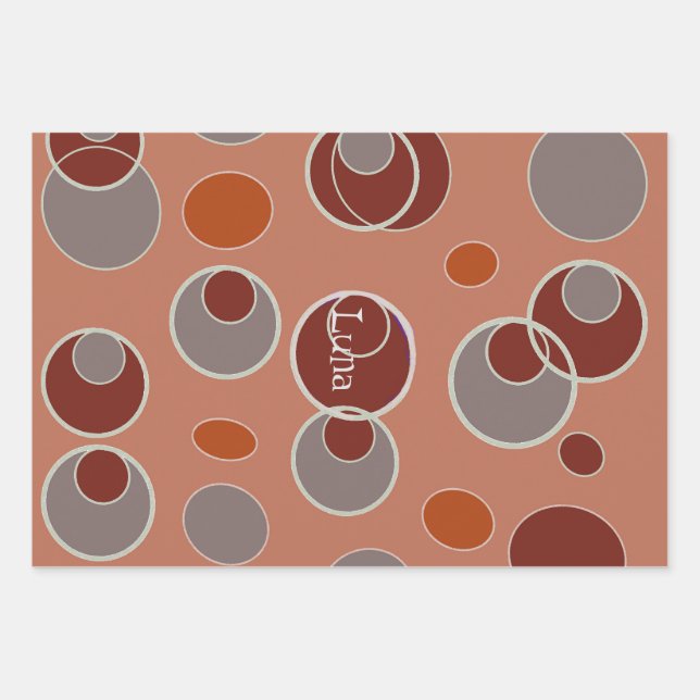 Feuille De Papier Cadeau Motif de bulle rétro (Devant)