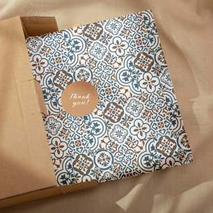 Feuille De Papier Cadeau Motif de carreaux marocains méditerranéens