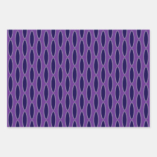 Feuille De Papier Cadeau Motif de chaîne violet ovale