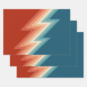 Feuille De Papier Cadeau Motif de chevron de style rétro