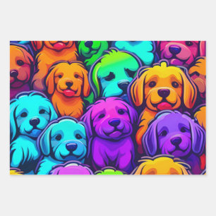 Feuille De Papier Cadeau Motif de chien branché pour les amoureux des anima
