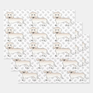 Feuille De Papier Cadeau Motif de chien de dessin animé teckel à poil lisse
