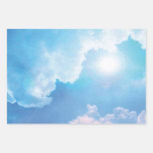 Feuille De Papier Cadeau Motif de ciel et nuages fantastiques