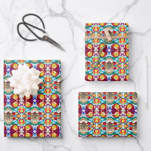 Feuille De Papier Cadeau Motif de cirque (Recto)