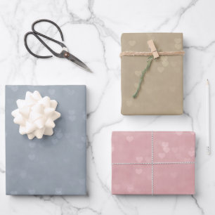 Feuille De Papier Cadeau Motif de Coeurs doux éparpillés