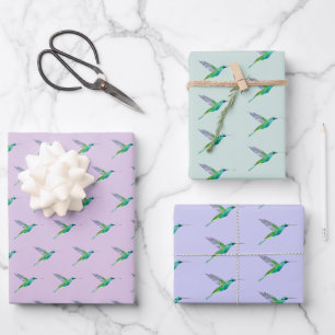 Feuille De Papier Cadeau Motif de colibri