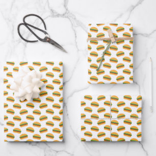 Feuille De Papier Cadeau Motif de Cute Hamburger