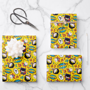 Feuille De Papier Cadeau Motif de danse Chibi Heroine