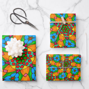 Feuille De Papier Cadeau Motif de fleurs esthétiques