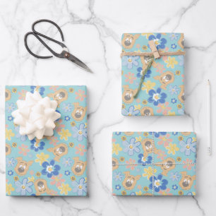 Feuille De Papier Cadeau Motif de fleurs Scooby-Doo