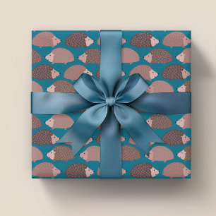 Feuille De Papier Cadeau Motif de forêt de Hérisson