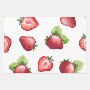 Feuille De Papier Cadeau Motif de fraises