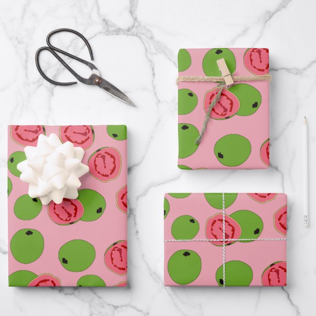 Feuille De Papier Cadeau Motif de fruits de goyave (Recto)