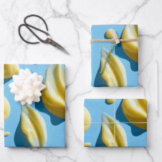 Feuille De Papier Cadeau Motif de gouttes de crème de beurre créatives 