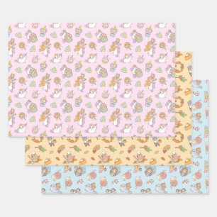 Feuille De Papier Cadeau motif de Guinée cochon et capybara