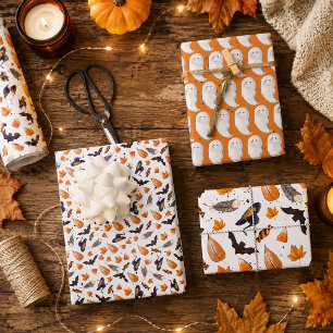 Feuille De Papier Cadeau Motif de Halloween fantaisiste