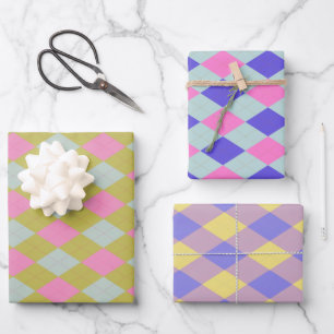 Feuille De Papier Cadeau Motif de Jacquard coloré clair