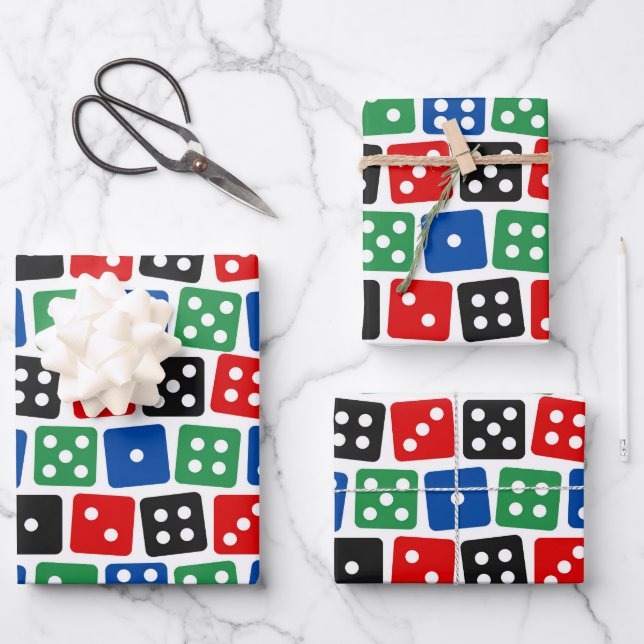 Feuille De Papier Cadeau motif de jeux de hasard cool (Recto)