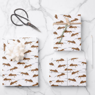 Feuille De Papier Cadeau Motif de jolies fourmis