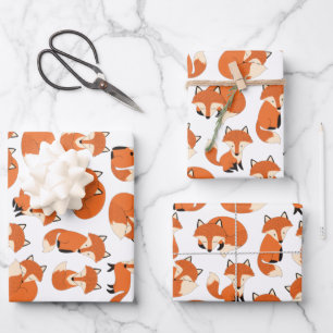 Feuille De Papier Cadeau Motif de la forêt d'automne de Cute Woodland