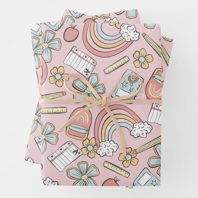 Feuille De Papier Cadeau Motif de l'école de magie (En situation)