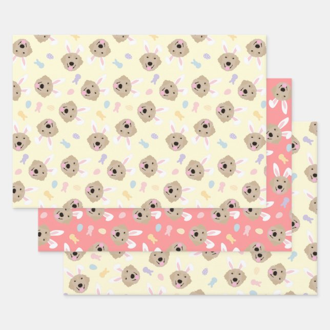 Feuille De Papier Cadeau Motif de l'épreuve de Pâques Bunny (Lot)