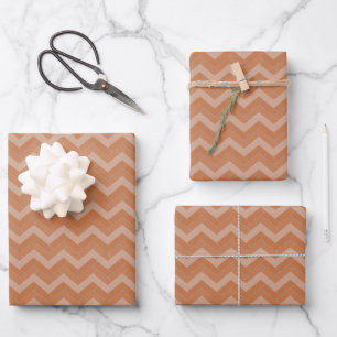 Feuille De Papier Cadeau Motif de l'Herringbone en terre cuite