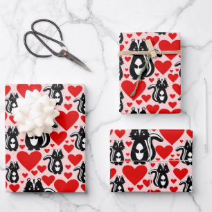 Feuille De Papier Cadeau Motif de l'illustration du coeur rose de Valentine