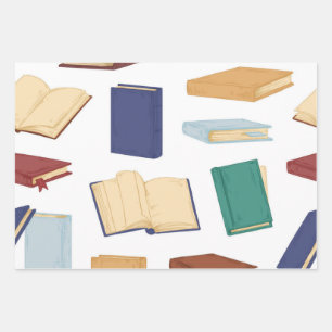 Feuille De Papier Cadeau Motif de livre
