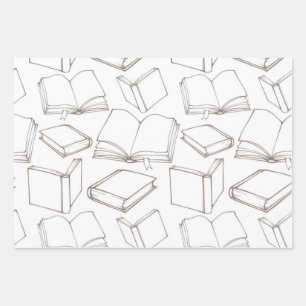 Feuille De Papier Cadeau Motif de livre
