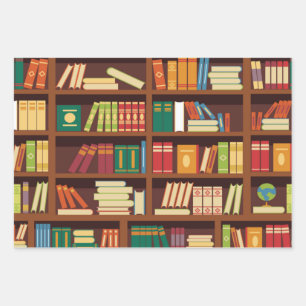 Feuille De Papier Cadeau Motif de livre