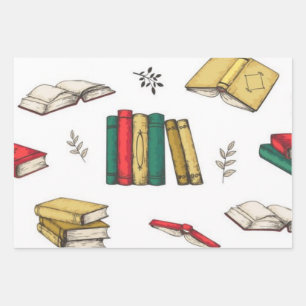 Feuille De Papier Cadeau Motif de livre