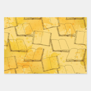 Feuille De Papier Cadeau Motif de livre