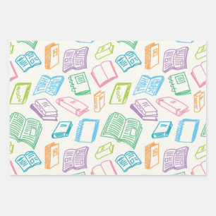 Feuille De Papier Cadeau Motif de livre