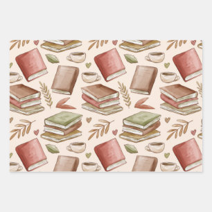 Feuille De Papier Cadeau Motif de livre