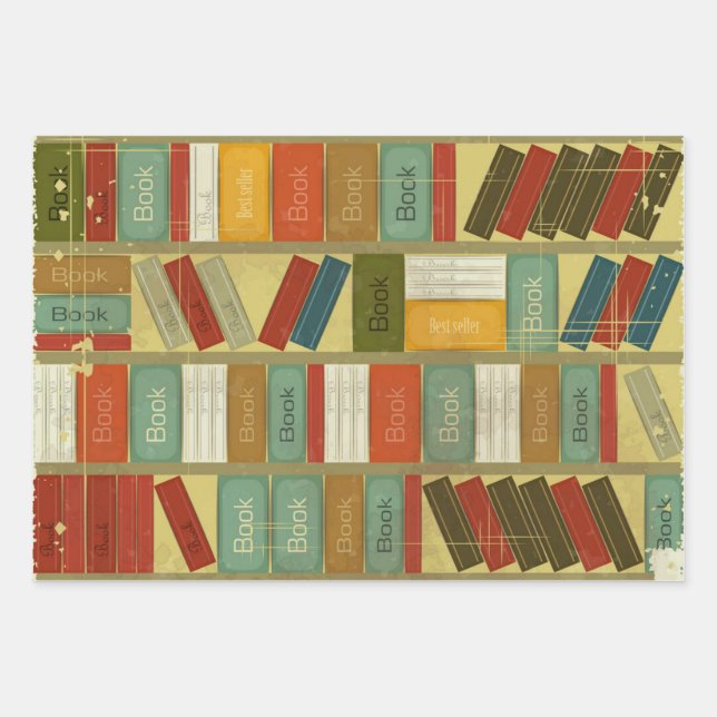 Feuille De Papier Cadeau Motif de livre (Devant)