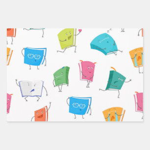 Feuille De Papier Cadeau Motif de livre