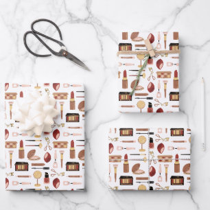 Feuille De Papier Cadeau Motif de maquillage cosmétique