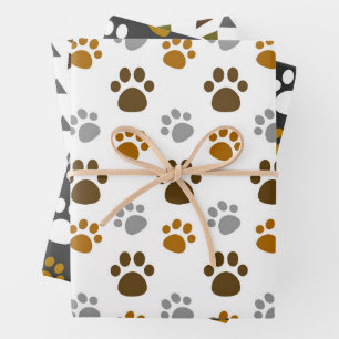 Feuille De Papier Cadeau Motif de mâts de chien mignons