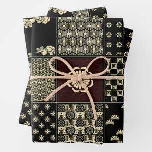 Feuille De Papier Cadeau Motif de mélange japonais