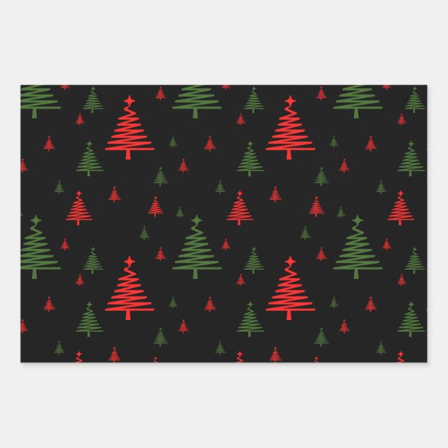 Feuille De Papier Cadeau Motif de Noël (Devant)